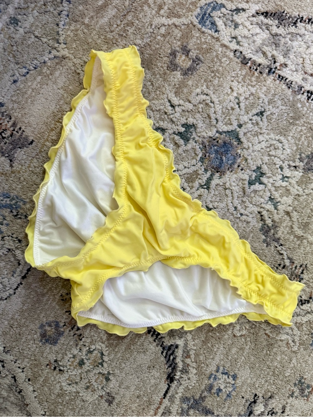 Victoria's Secret Butter Yellow Ruffle Cheeky Bikini Bottoms